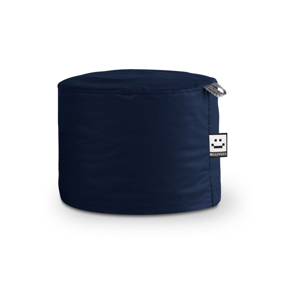 Pouf Sgabello Similpelle da Interno Blu Intenso Happers