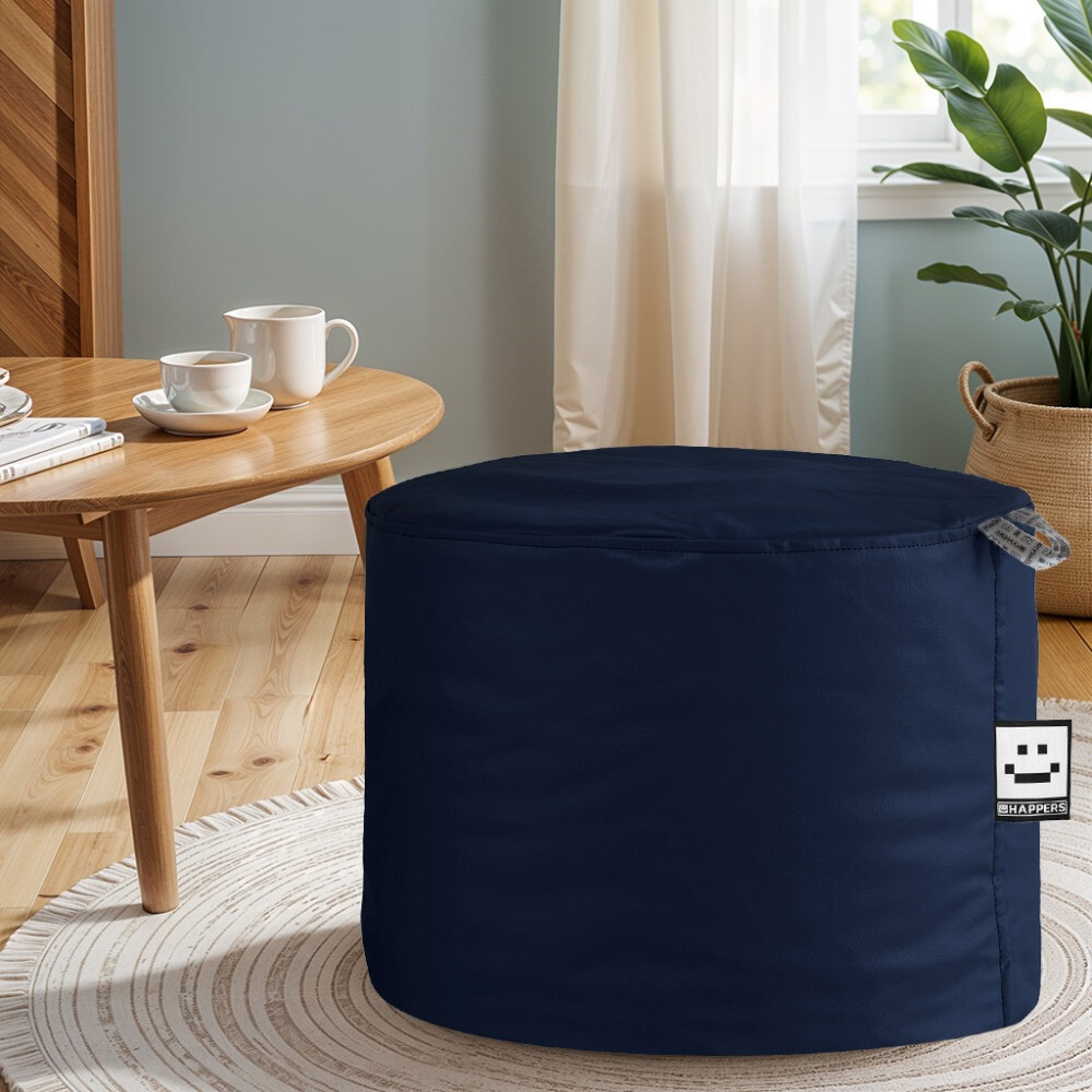 Pouf Sgabello Similpelle da Interno Blu Intenso Happers (1)