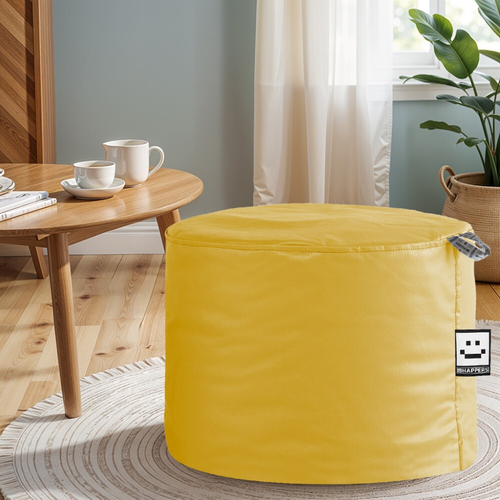 Pouf Sgabello Similpelle da Interno Senape Happers (1)