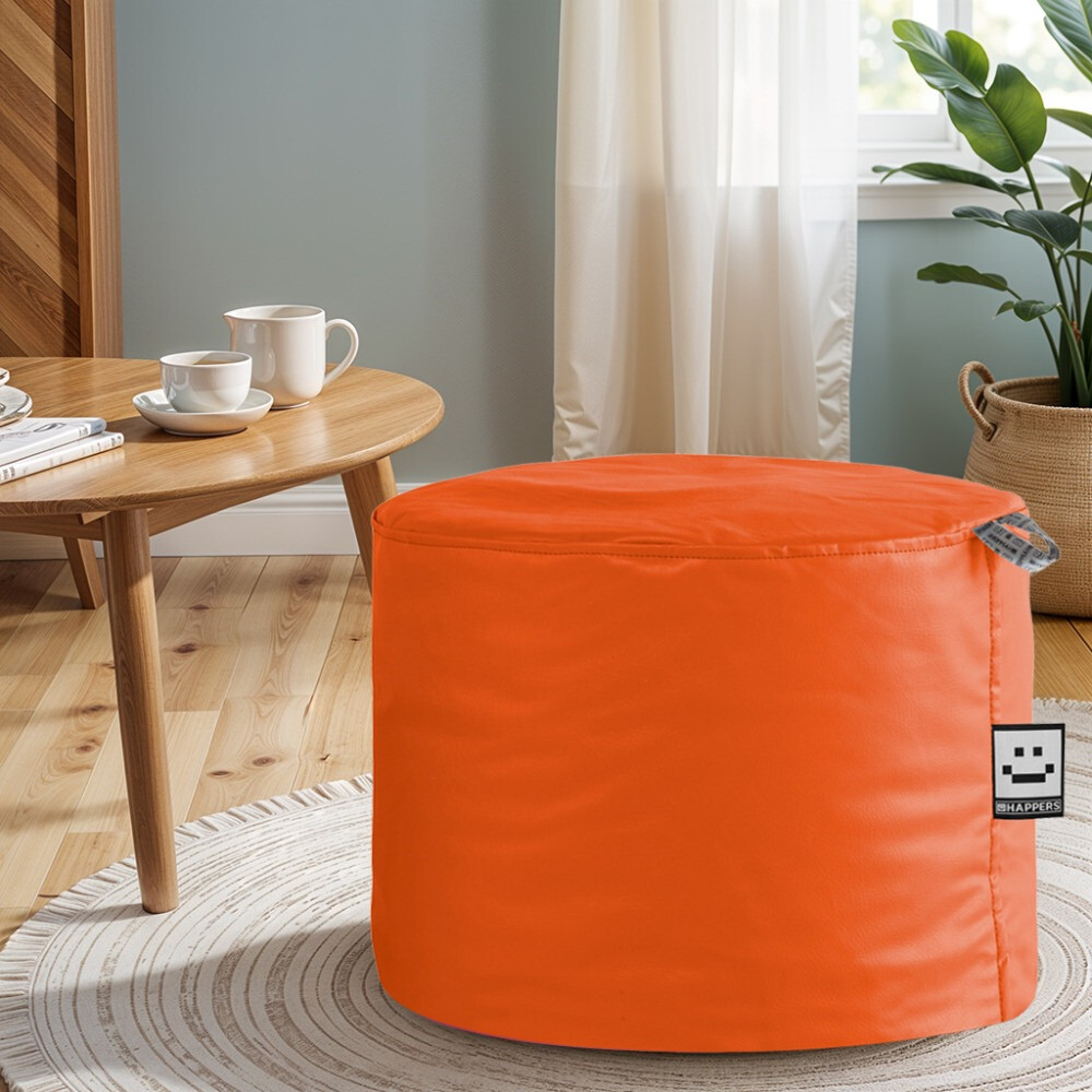 Pouf Sgabello Similpelle da Interno Arancione Happers (1)
