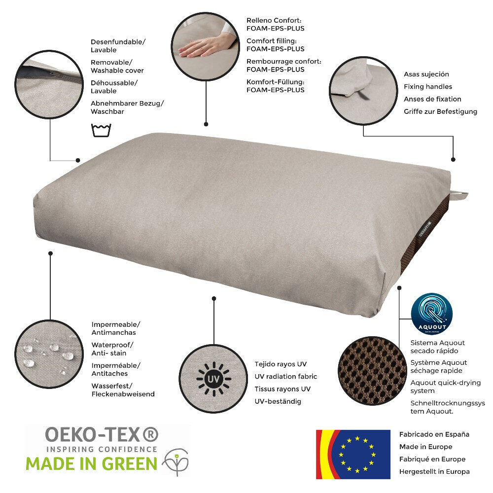 Cuscini per pallet da esterno Grigio Chiaro Naylim Opaco (4)