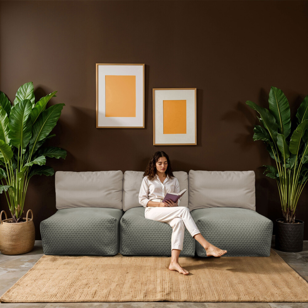 Sofá modular 3 plazas Morgan Gris Claro ()