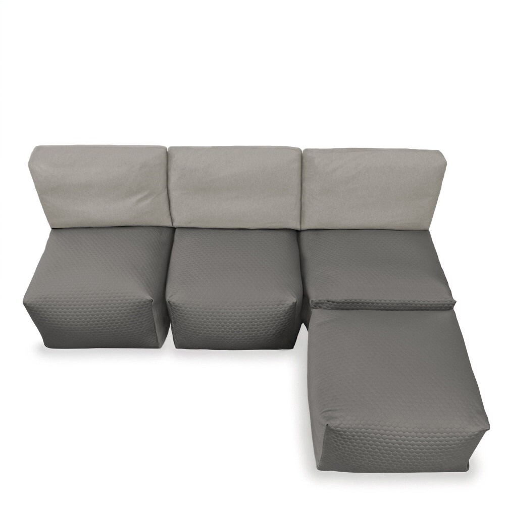 Divano modulare Chaise Longue 3 posti Morgan Grigio (4)