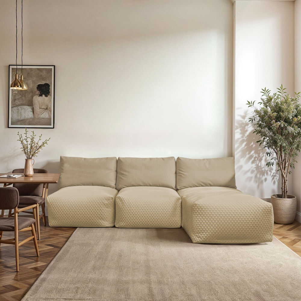 Divano modulare Chaise Longue 3 posti Morgan Avorio (1)