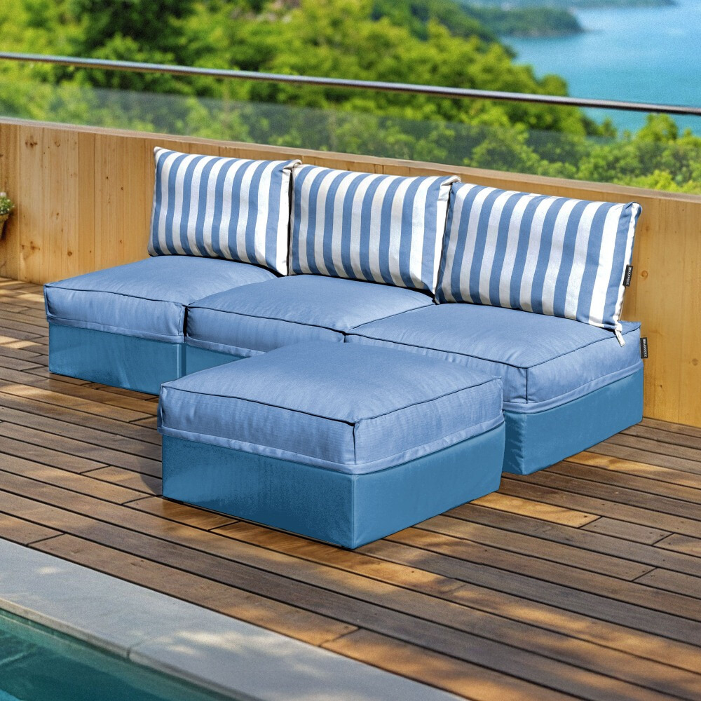 Sofá modular Chaise Longue 3 plazas Toldotex Azul Cielo (1)
