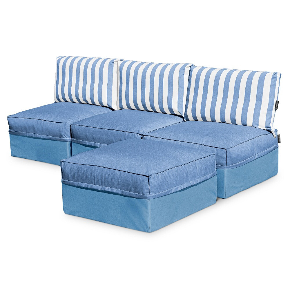 Sofá modular Chaise Longue 3 plazas Toldotex Azul Cielo (5)