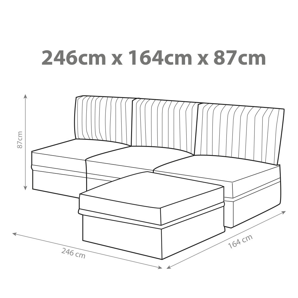 Sofá modular Chaise Longue 3 plazas Toldotex Azul Cielo (3)