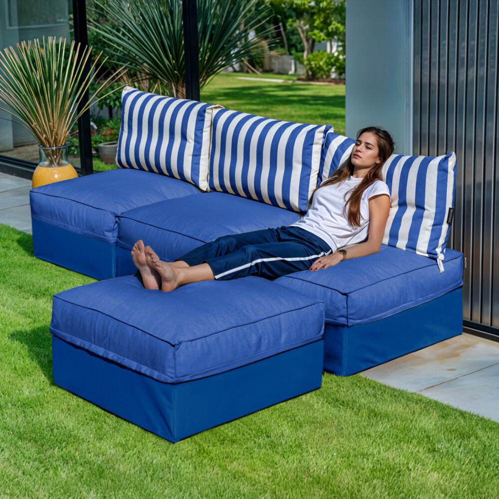 Sofá modular Chaise Longue 3 plazas Toldotex Azul ()