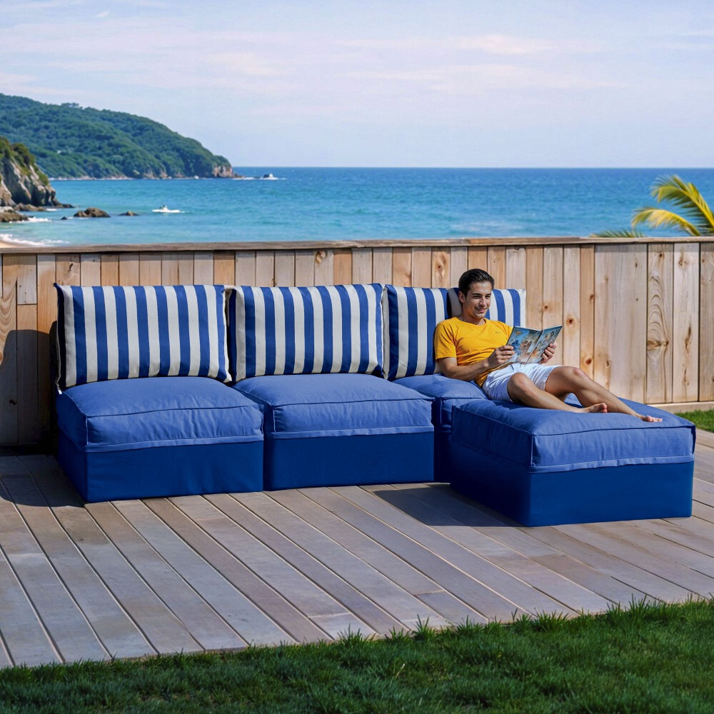 Sofá modular Chaise Longue 3 plazas Toldotex Azul (2)