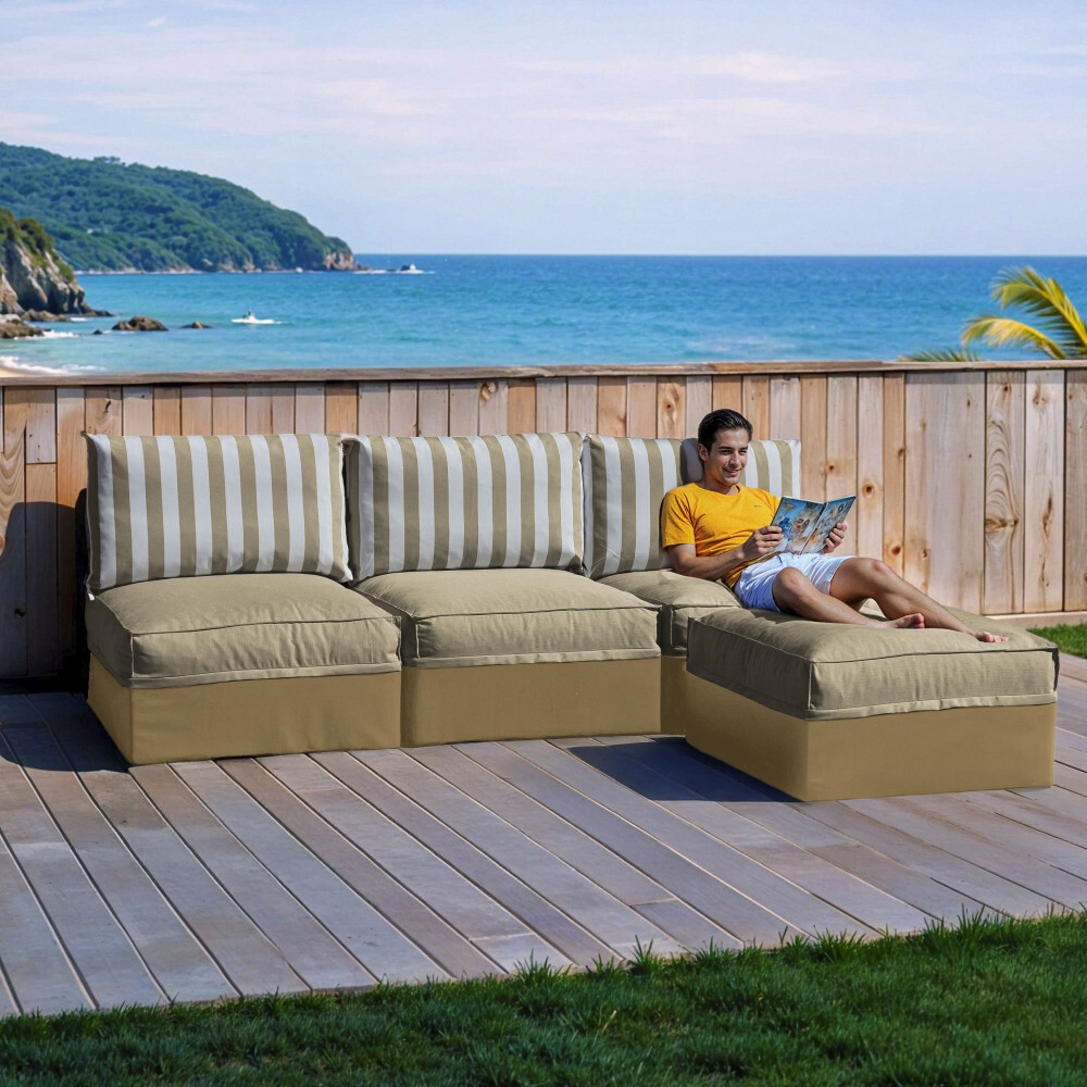 Sofá modular Chaise Longue 3 plazas Toldotex Beige (2)