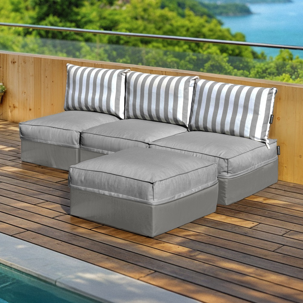 Sofá modular Chaise Longue 3 plazas Toldotex Gris (1)