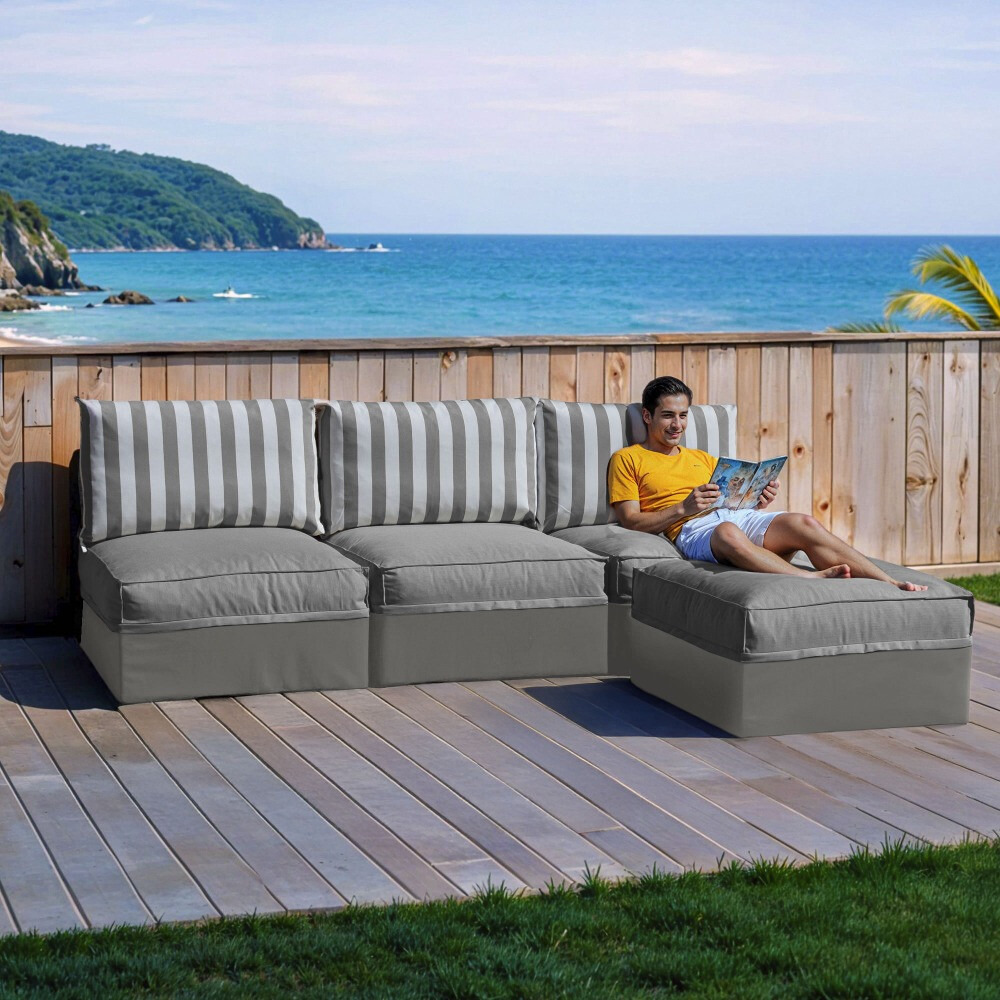 Sofá modular Chaise Longue 3 plazas Toldotex Gris (2)