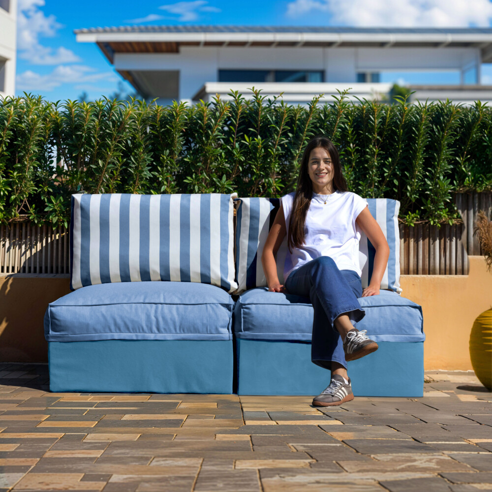 Sofá modular Sofá 2 plazas Toldotex Azul Cielo ()