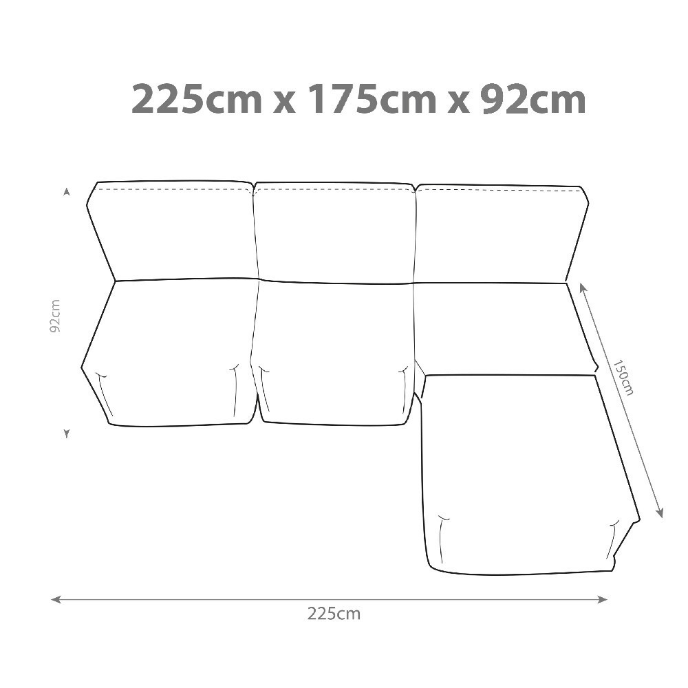 Sofá modular Sofá Chaise Longue 3 plazas Nita Gris Claro (3)