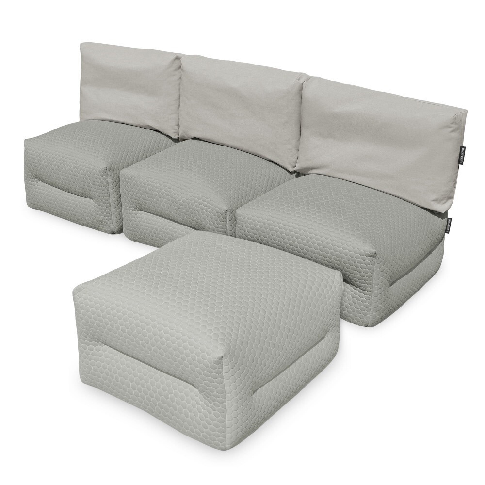 Sofá modular Sofá Chaise Longue 3 plazas Nita Gris Claro (4)