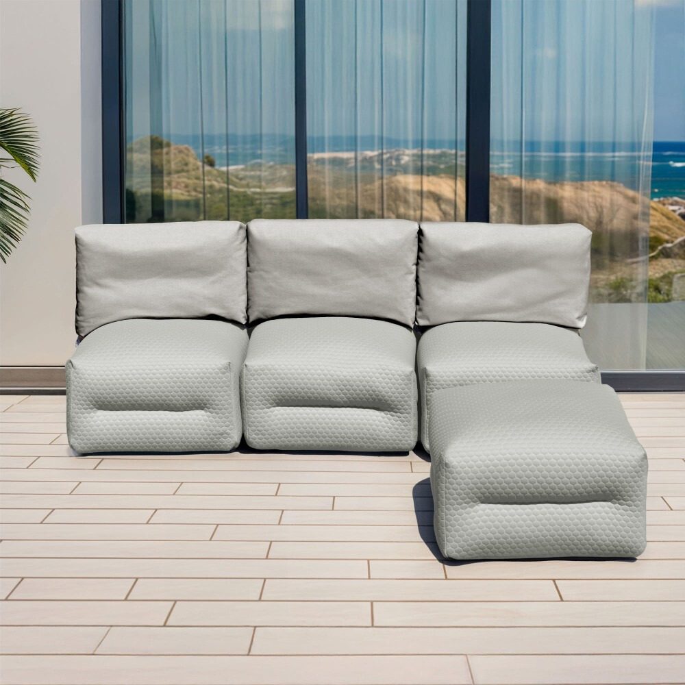 Sofá modular Sofá Chaise Longue 3 plazas Nita Gris Claro (2)