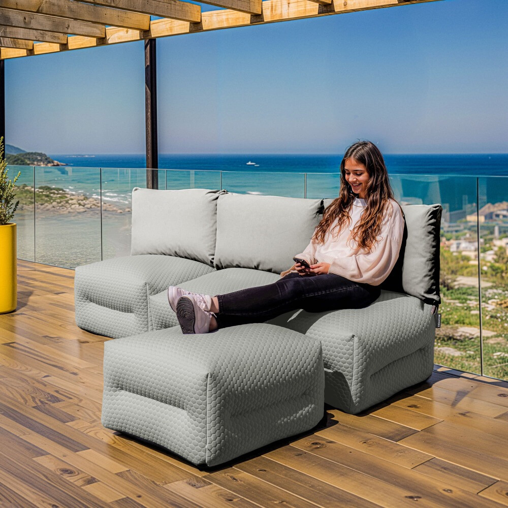Sofá modular Sofá Chaise Longue 3 plazas Nita Gris Claro (1)