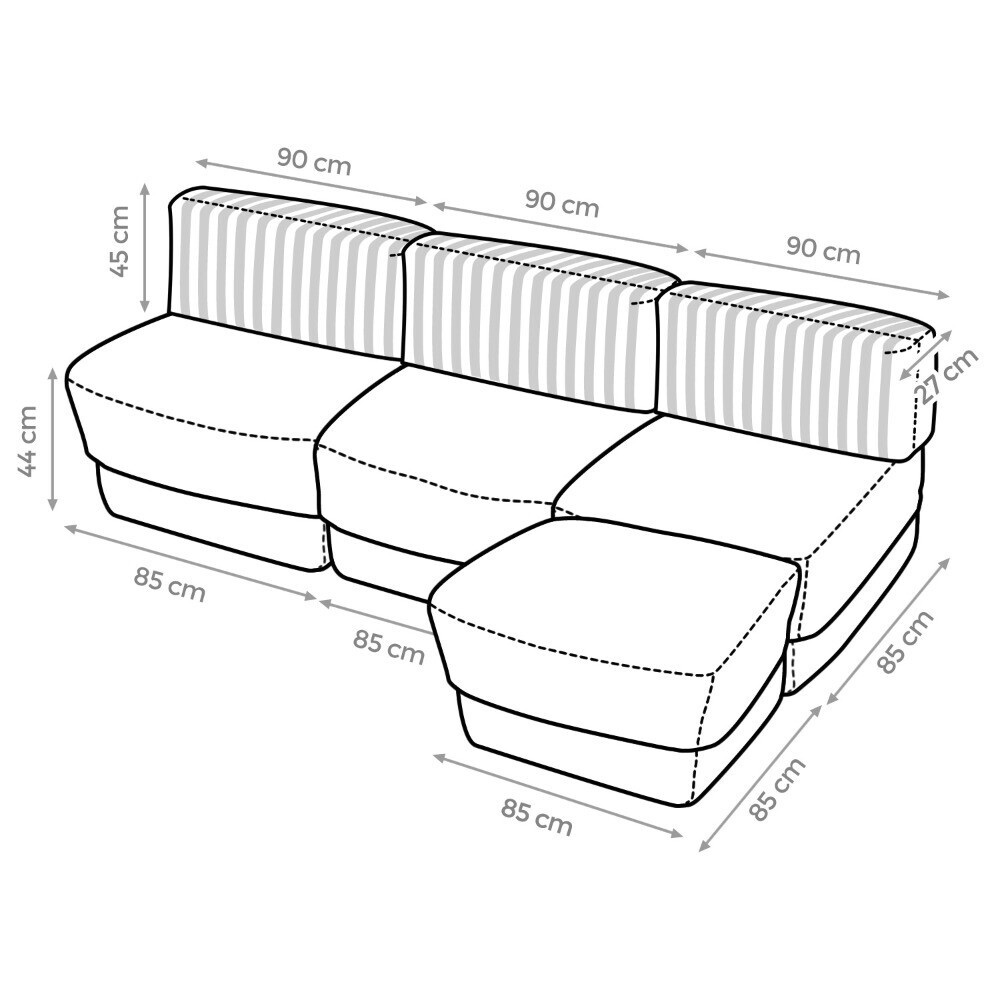 Divano Modulare Toldotex Grigio Chiaro (5)