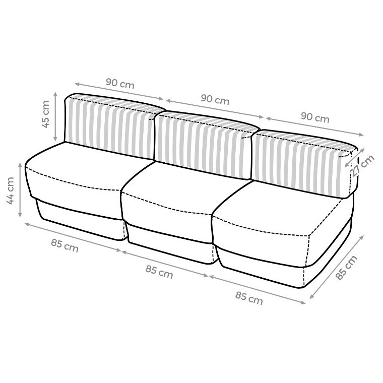 Divano Modulare Toldotex Grigio Chiaro (5)