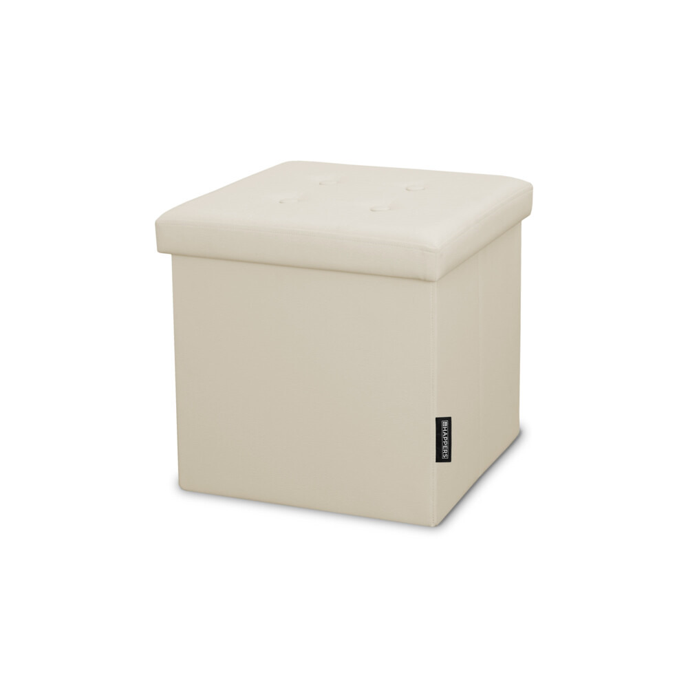 Poggiapiedi contenitore 38x38x38. Contenitore imbottito e pieghevole in colore Beige ()