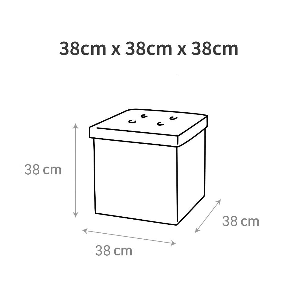 Poggiapiedi contenitore 38x38x38. Contenitore imbottito e pieghevole in colore Beige (6)