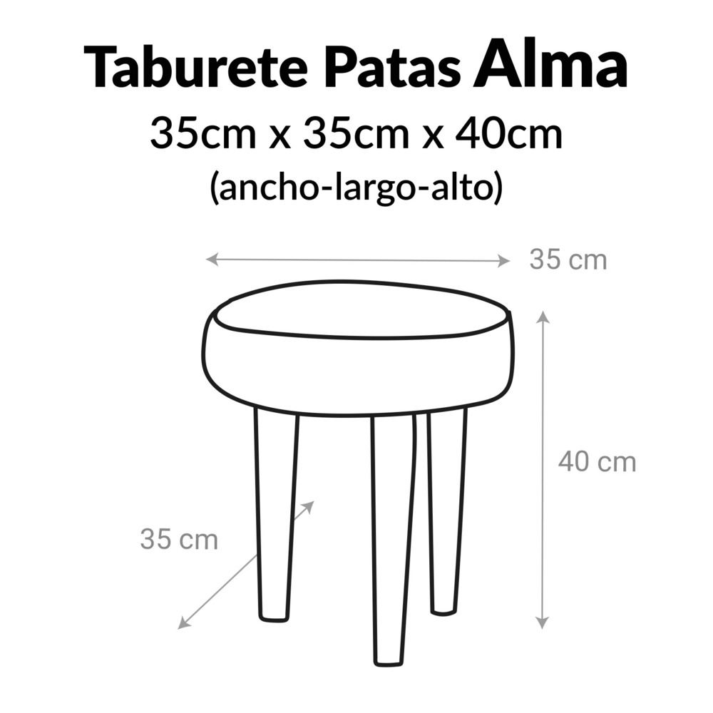 Taburete Bajo de Madera de Pino Antracita (3)