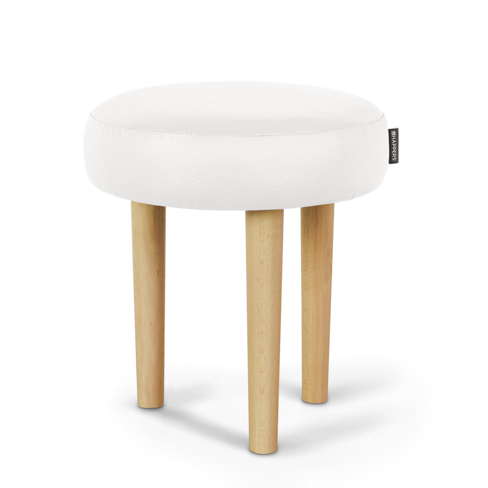 Taburete Bajo de Madera de Pino Blanco ()