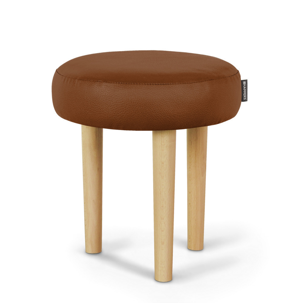 Taburete Bajo de Madera de Pino Chocolate ()