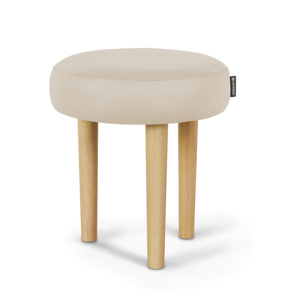 Taburete Bajo de Madera de Pino Hielo ()