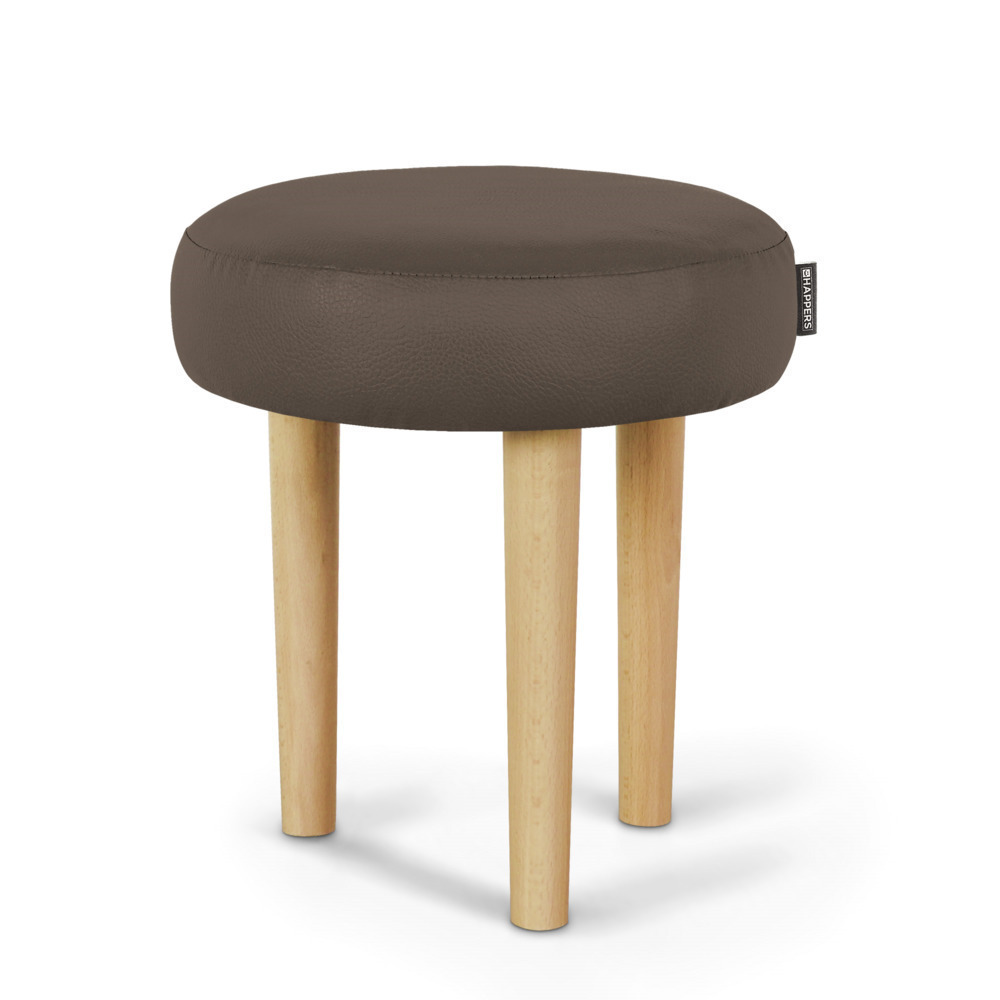 Taburete Bajo de Madera de Pino Taupe ()